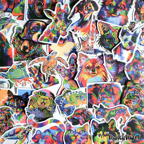 50 PCS "Abstract Animals" Vinyl Stickers